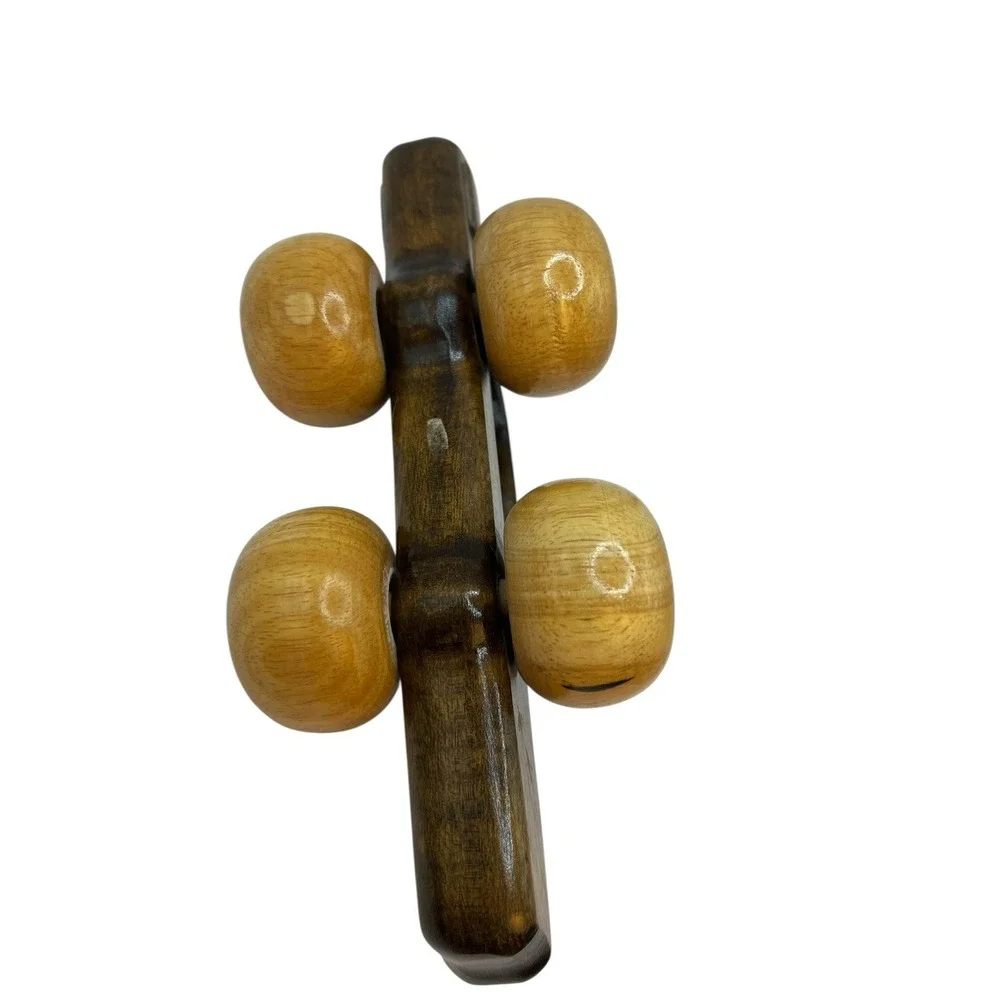 Vintage Jaguar‎ Two-Tone Wooden Back Massager Roller Car Vehicle Collectible